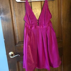 Pleated velvet mini dress